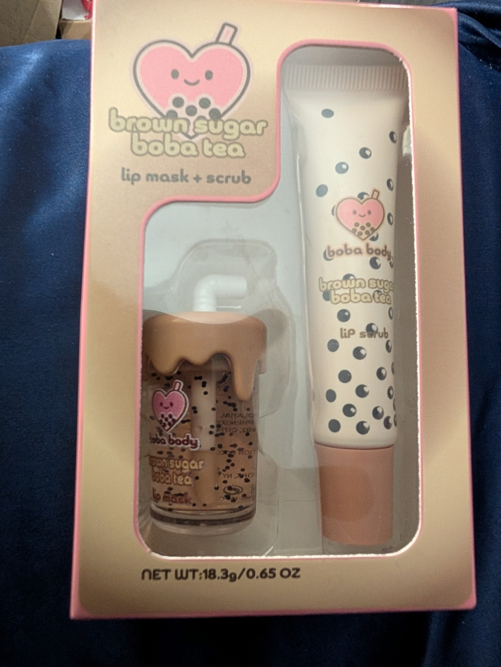🟢 Brown Sugar Boba Tea Lip Mask + Scrub - Pink/Brown